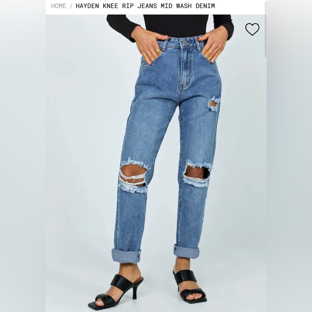 Princess Polly Hayden knee rip jeans